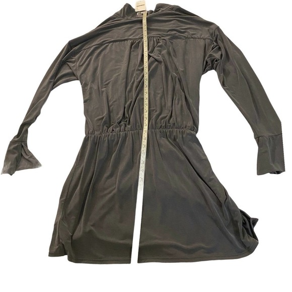 Free People Size Small Women's Gray Long Sleeve Surplice Neck Casual Mini Dress - Picture 4 of 12